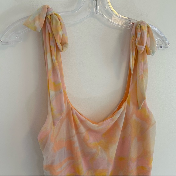 (SOLD) FREE PEOPLE Mesh Sheer Ruched Tank Size XL - Picture 4 of 14